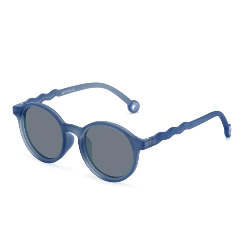 Olivio & Co junior oval sunglasses navy blue frame with gray lenses
