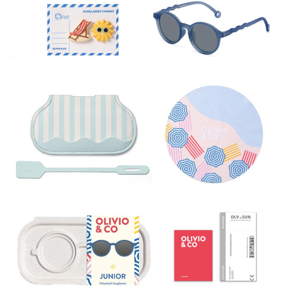 Olivio & Co Oval Sunglasses Junior+ Seaside Stripes Navy Blue