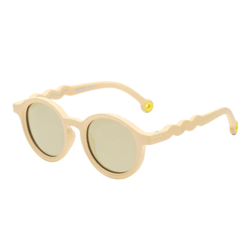Olivio & Co oval kids sunglasses in desert sand with light gray lenses