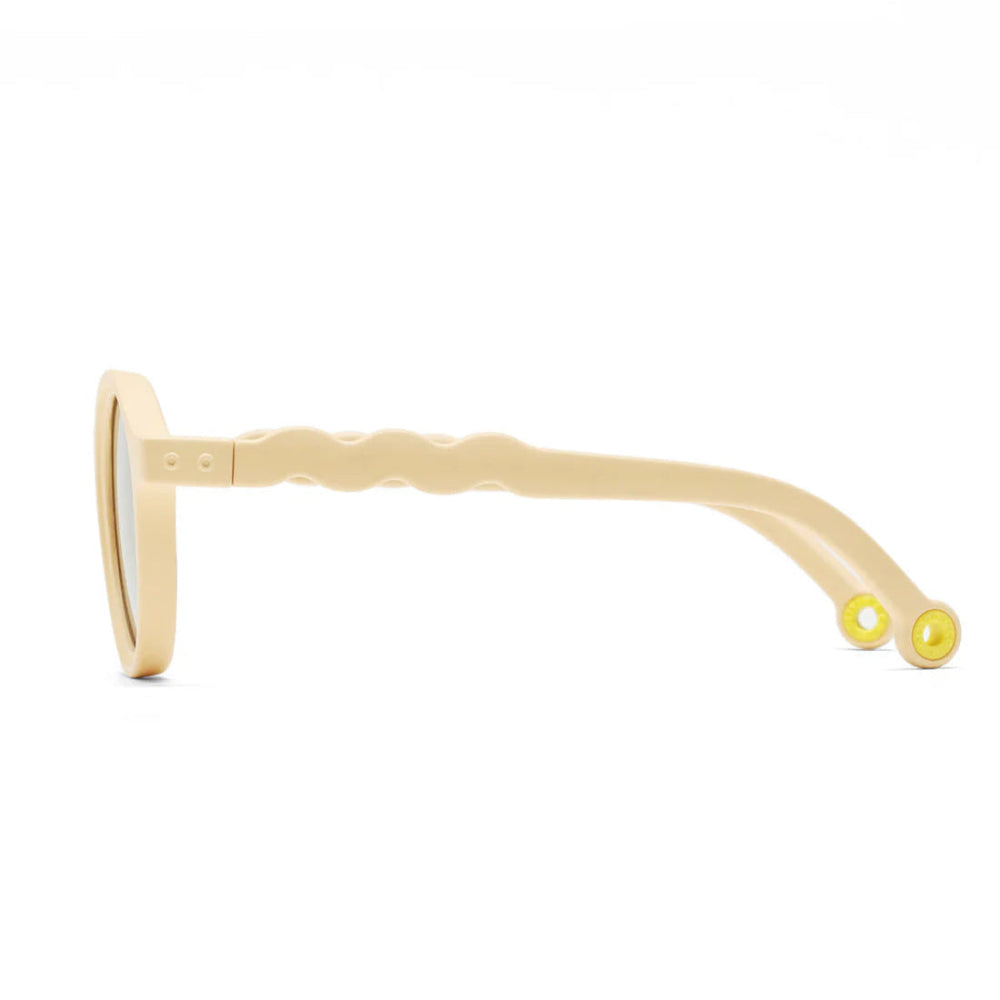 OLIVIO & CO Oval Kids Sunglasses Desert Sand with Yellow Tip Ends