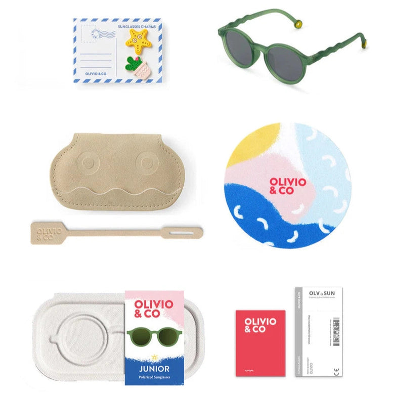 Olivio & Co Oval Sunglasses Kids/Junior Classic Olivio Olive Green