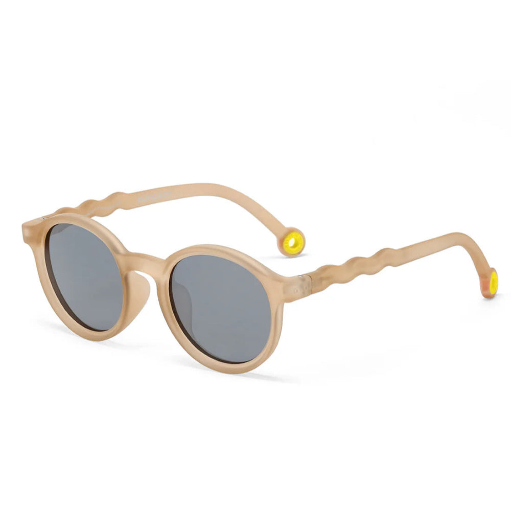 Olivio & Co kids oval sunglasses in sand beige with grey lenses and wavy arms