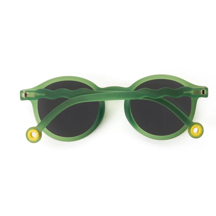 OLIVIO & CO oval kids sunglasses olive green frame with dark round lenses