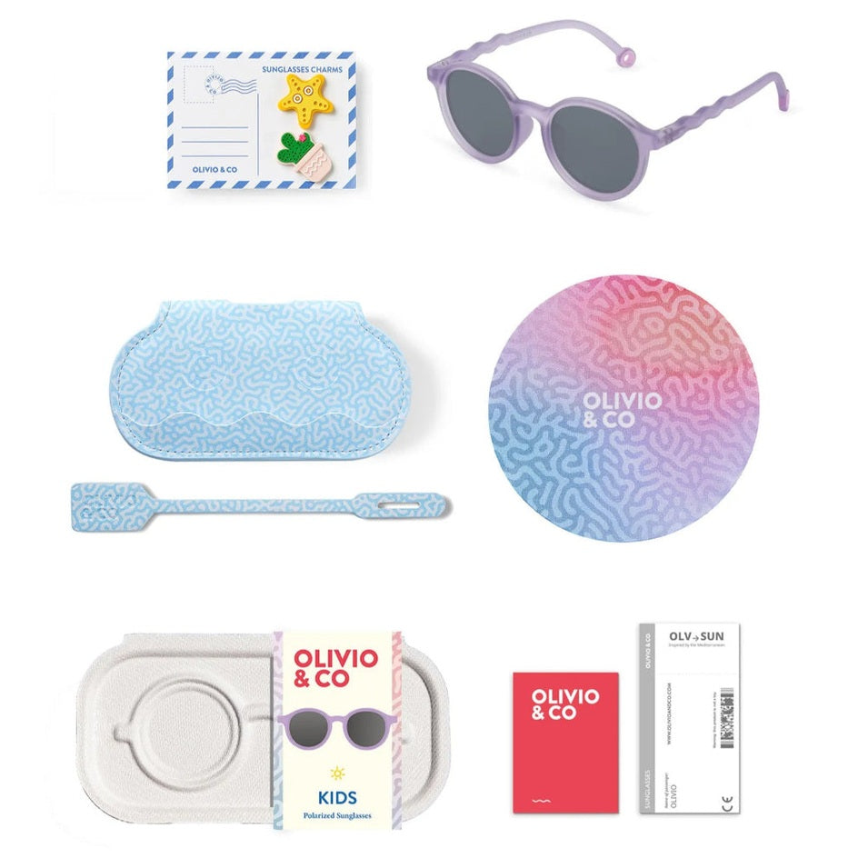 Olivio & Co Oval Sunglasses Kids/Junior Coral Reef Purple Coral