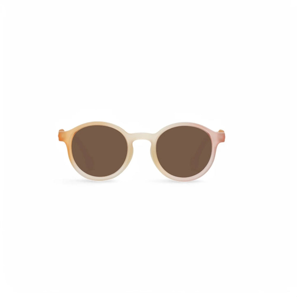 Olivio & Co oval kids sunglasses in cream-pastel gradient frames with brown lenses
