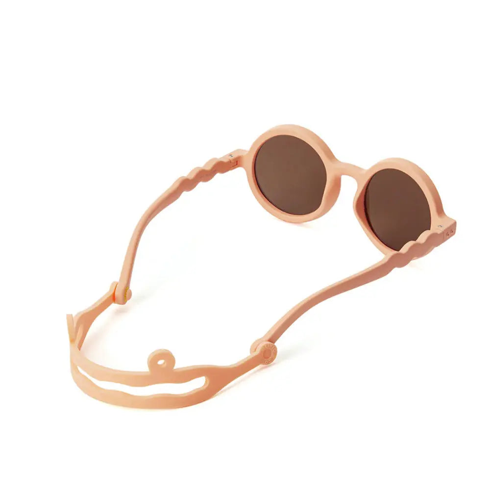 Olivio & Co round kids sunglasses grapefruit pink frame with brown lenses