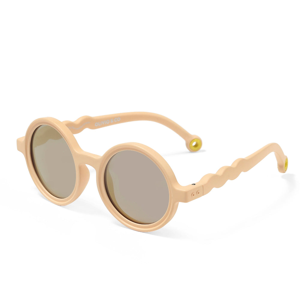 Sunglasses OLIVIO & CO round kids desert sand frame with gray lenses