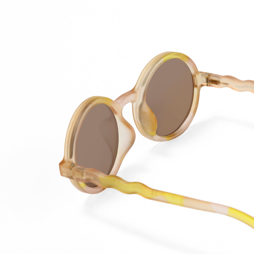 Olivio & Co round kids sunglasses in tortoiseshell yellow Terra Collage frame