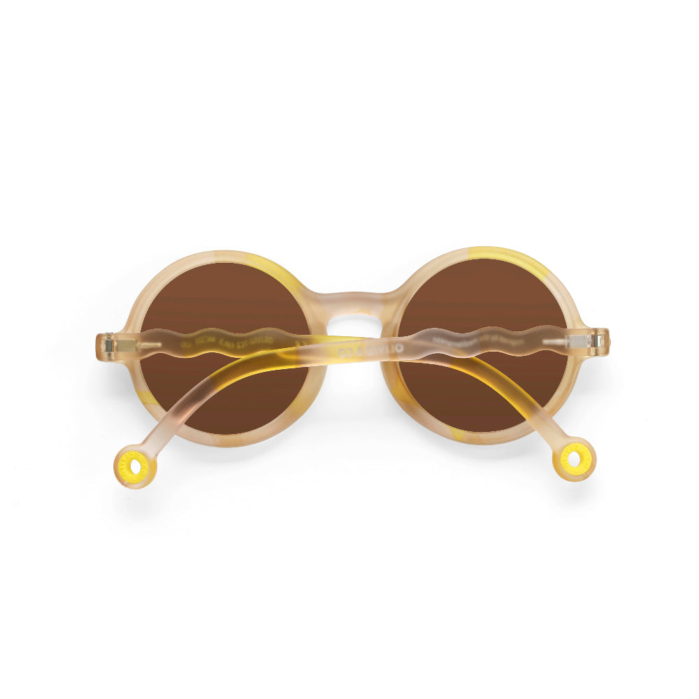 Olivio & Co round kids sunglasses in terra collage with brown lenses