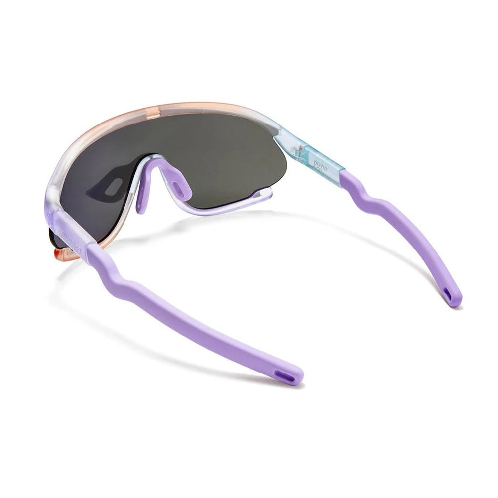 Olivio & Co Sport Sunglasses Junior Ocean Fantasy, lavender full-rim frame, dark lenses.