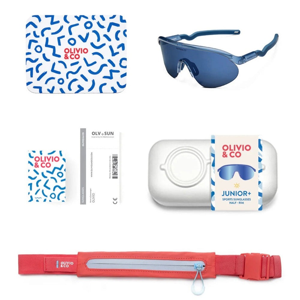 OLIVIO & CO Junior+ Half-Rim sport sunglasses in azure blue for kids