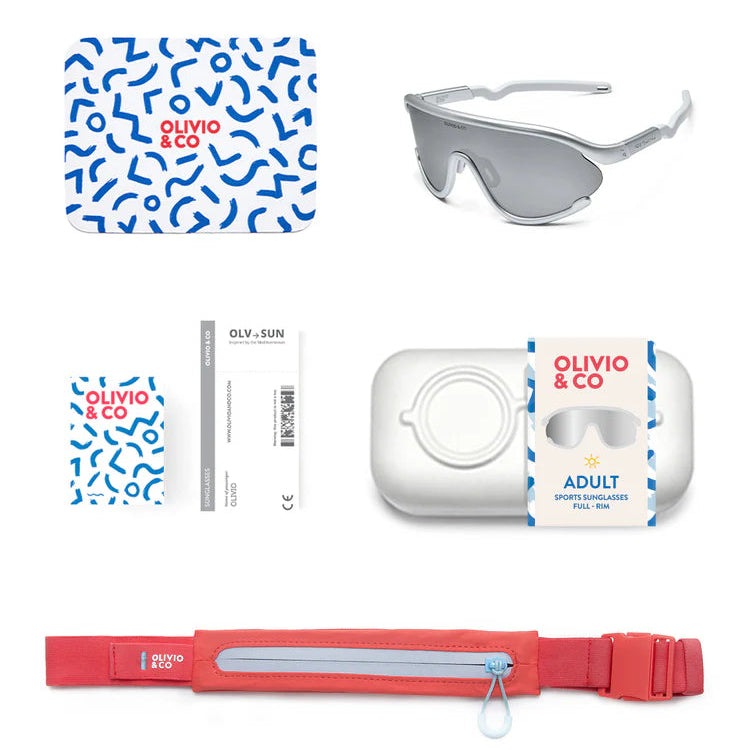 Olivio & Co Sport Sunglasses Teen & Adult Full-Rim Space Silver