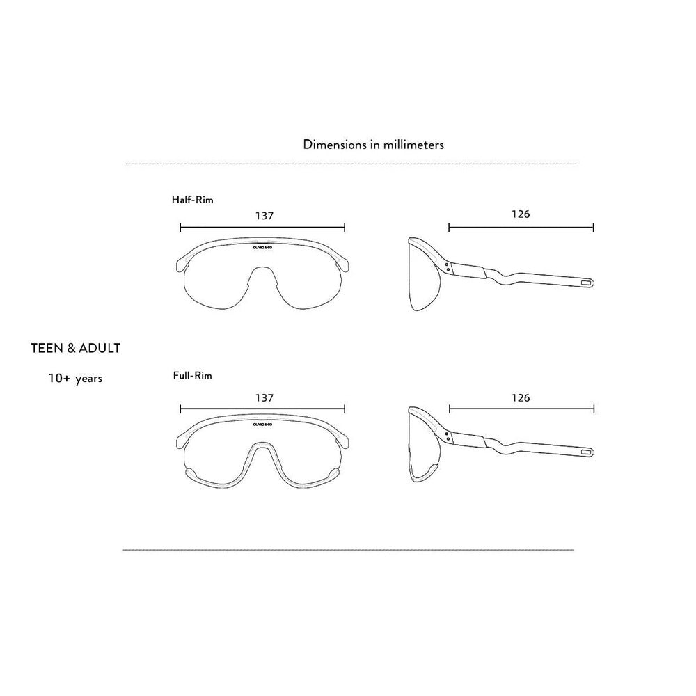 Olivio & Co Sport Sunglasses Teen & Adult Half-Rim Sunrise Mist