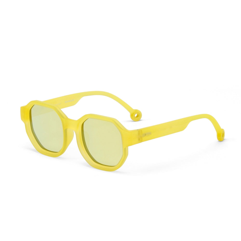 Olivio & Co Junior+ Creative Edition square sunglasses, sunshine yellow frame with pale lenses