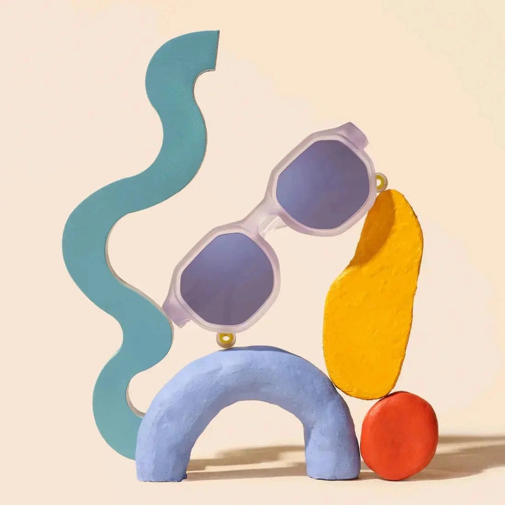 Olivio & Co Square Sunglasses Junior+ Creative Edition D Shell Purple