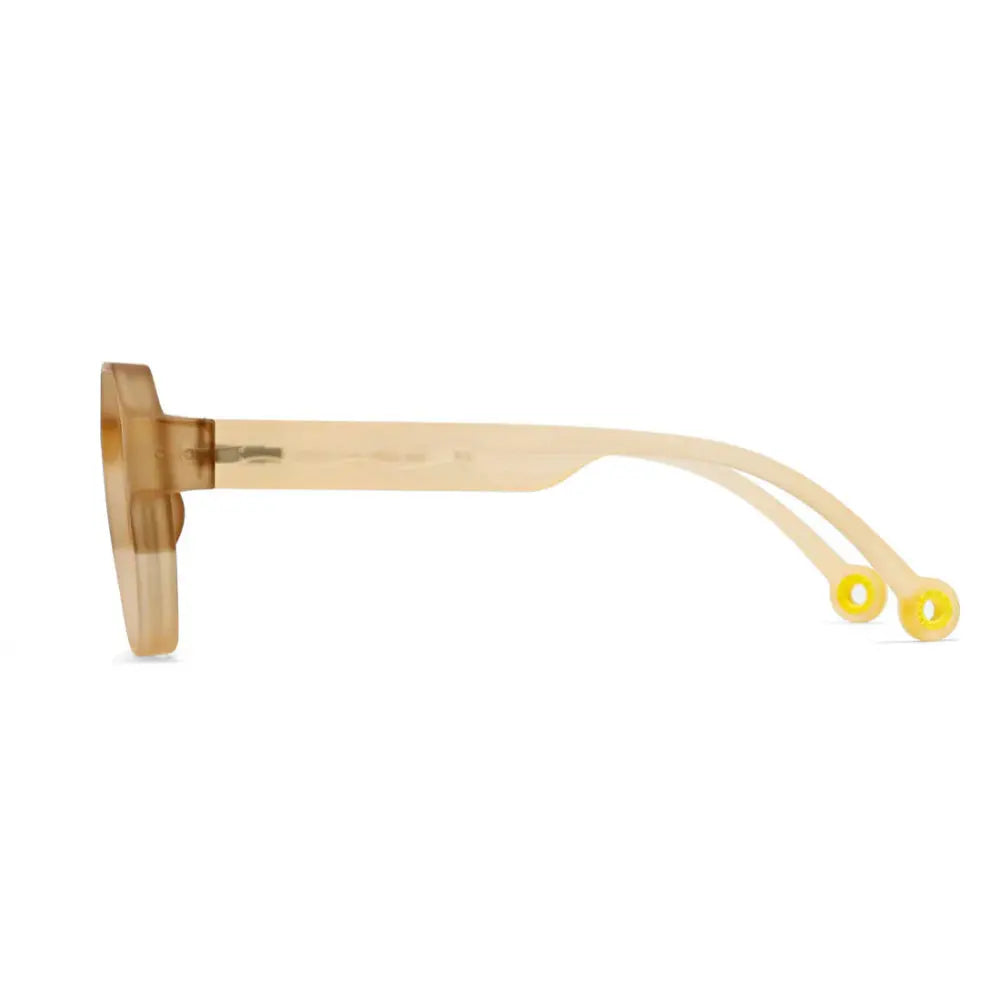 Olivio & Co Square Sunglasses Kids Creative Edition D Desert Sand with translucent frames and yellow temple tips