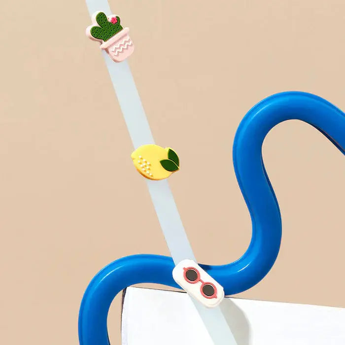 Olivio & Co sunglasses silicone eyewear chain with blue strap and lemon and cactus charms