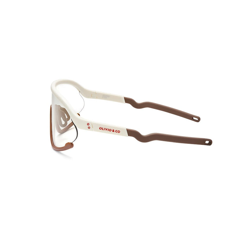 Olivio & Co Sport Sunglasses Full-Rim Retro Brown side view with brown temples
