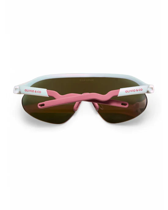 Olivio & Co Sport Sunglasses Half-Rim Berry Mist folded rear view