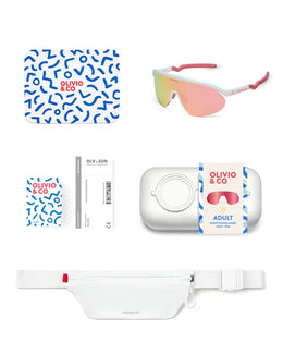 Olivio & Co Sport Sunglasses Half-Rim Berry Mist