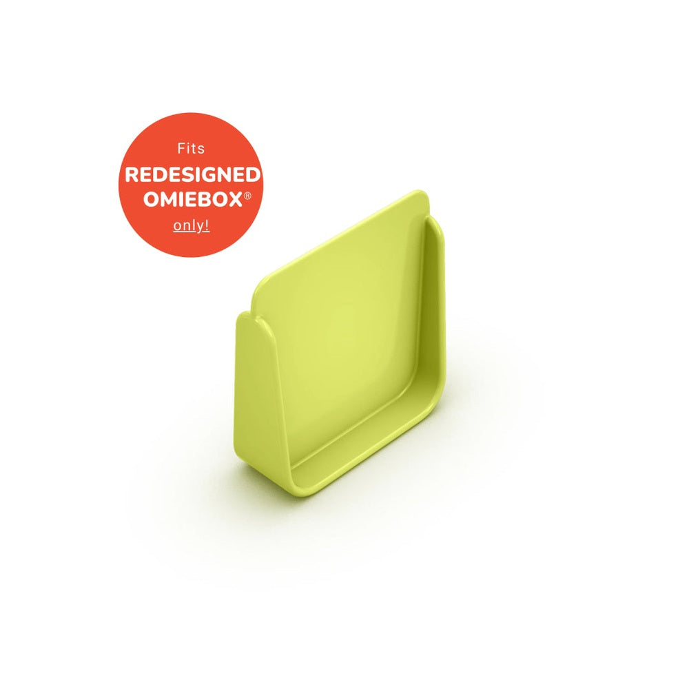Omielife Divider Version 2 lunch accessory in lime green plastic; fits OmieBox.