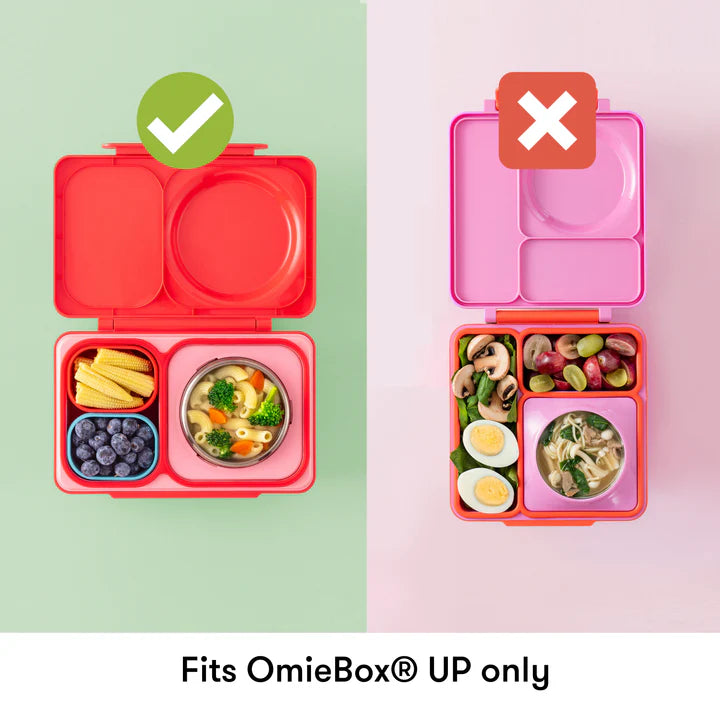 Omielife Omiebox Up Dip Sets in red and pink with divided compartments and open lids