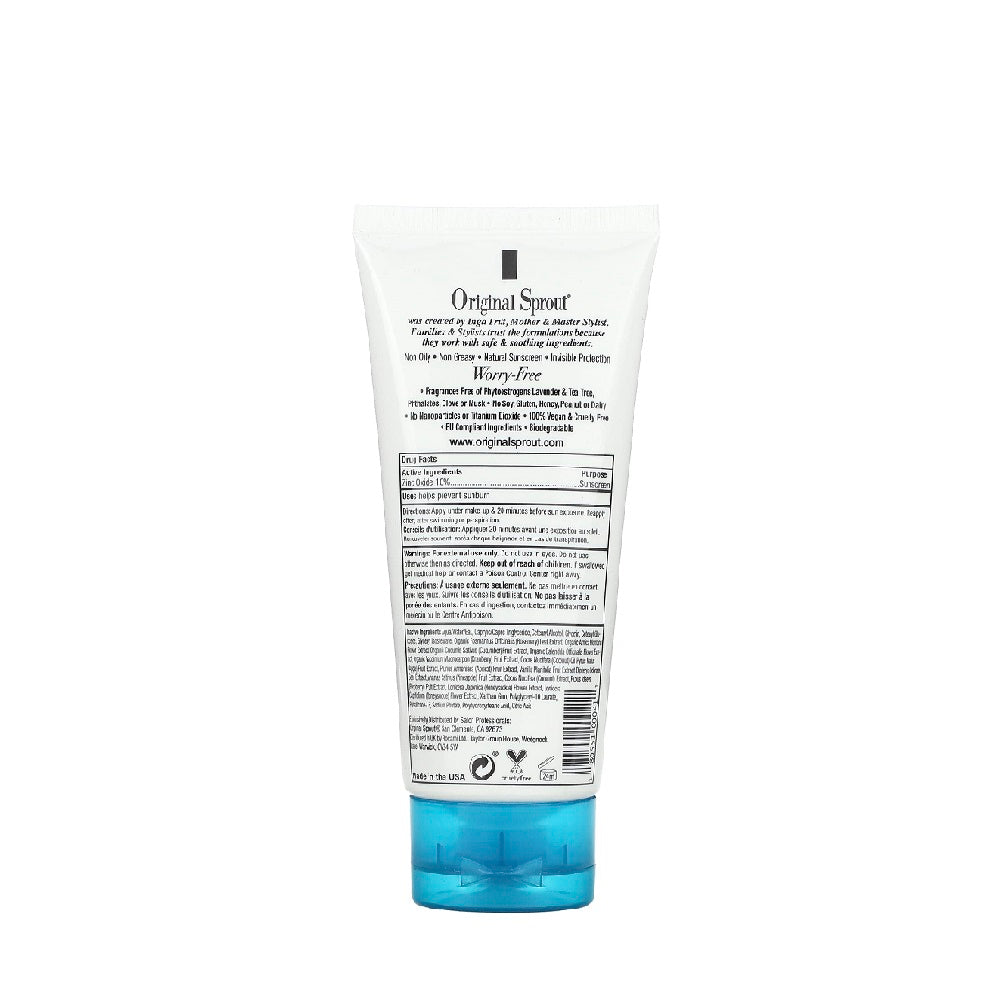 Original Sprout face and body sunscreen, 3 oz tube with blue cap