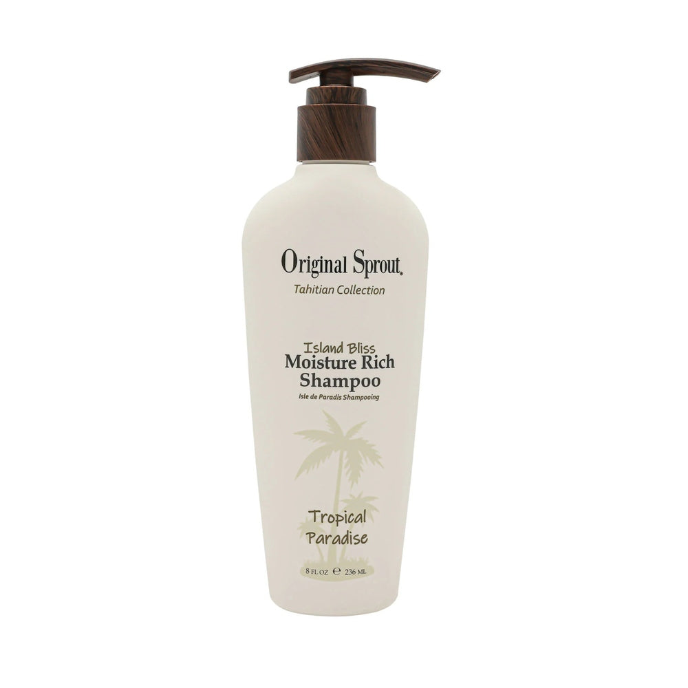 Original Sprout Island Bliss Moisture Rich Shampoo bottle with pump, tropical paradise scent.
