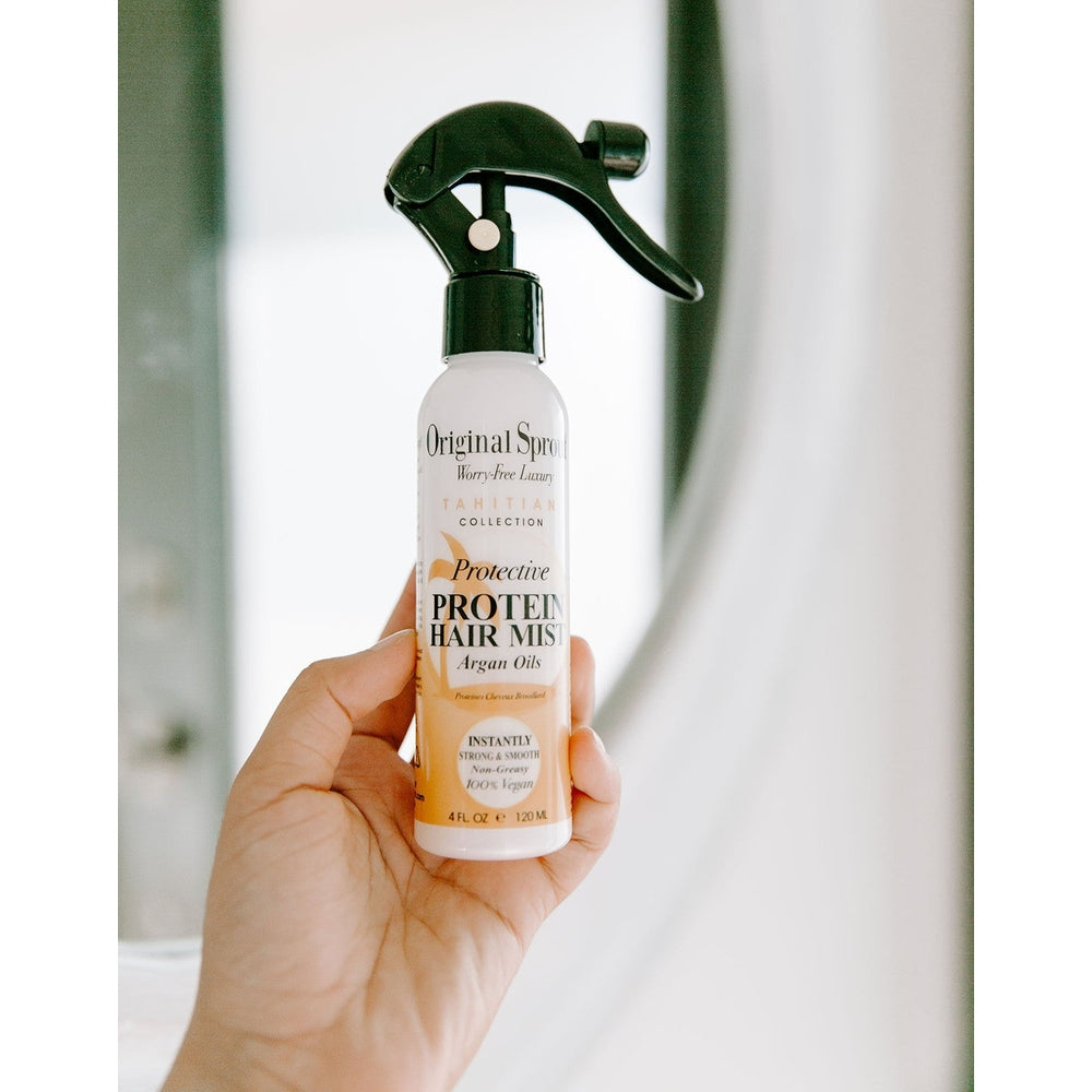 Original Sprout Protective Protein Hair Mist 4 oz bottle with black spray top, argan oils