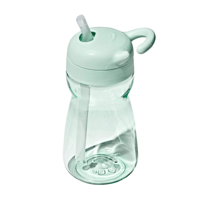 OXO Tot Adventure Water Bottle 12 oz for toddlers with mint green lid, straw, and handle