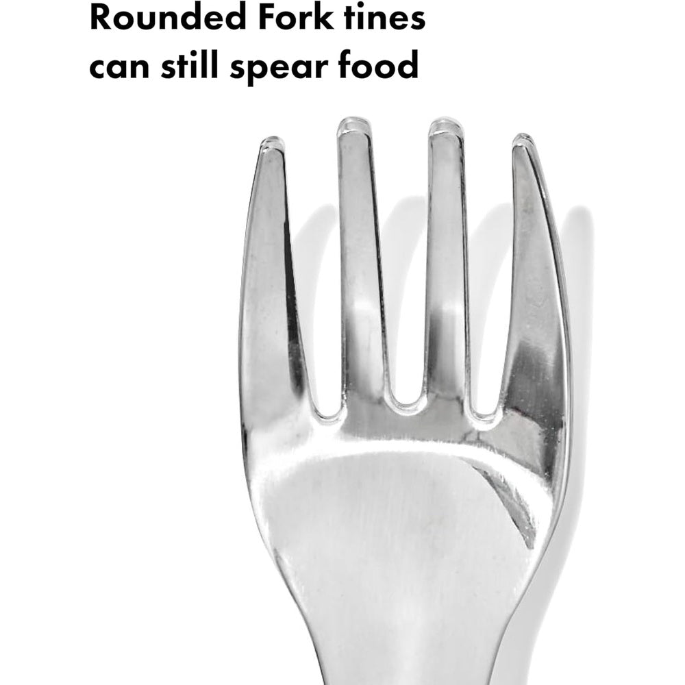 OXO Tot On The Go fork and spoon set in stainless steel with travel case