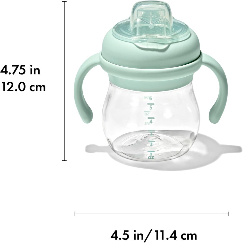 OXO Tot Transitions Soft Spout Sippy Cup with Removable Handles, mint green, 6 oz