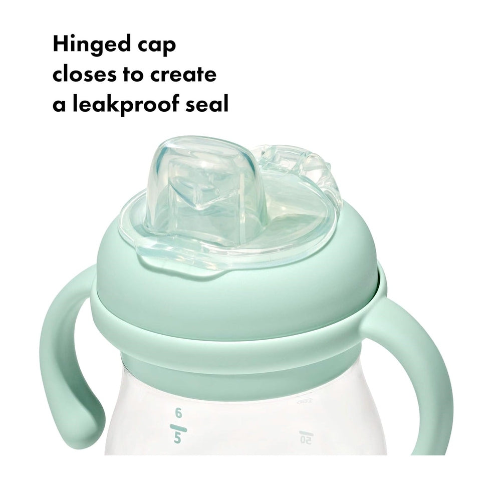 OXO Tot Transitions 6 oz sippy cup with mint soft spout and removable handles
