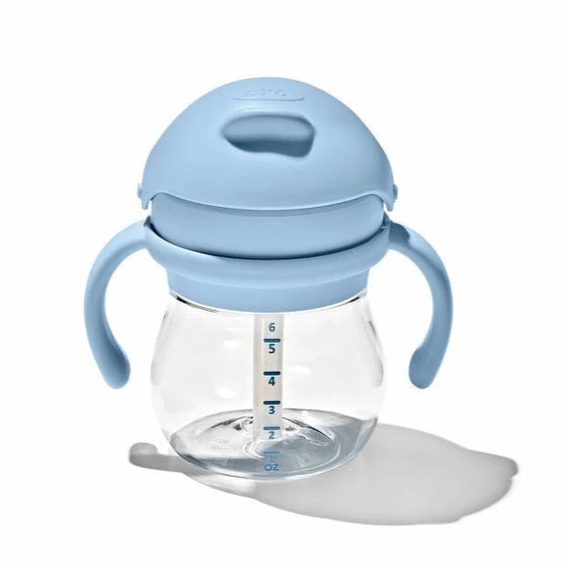 OXO Tot Transitions 6 oz straw cup with removable blue handles