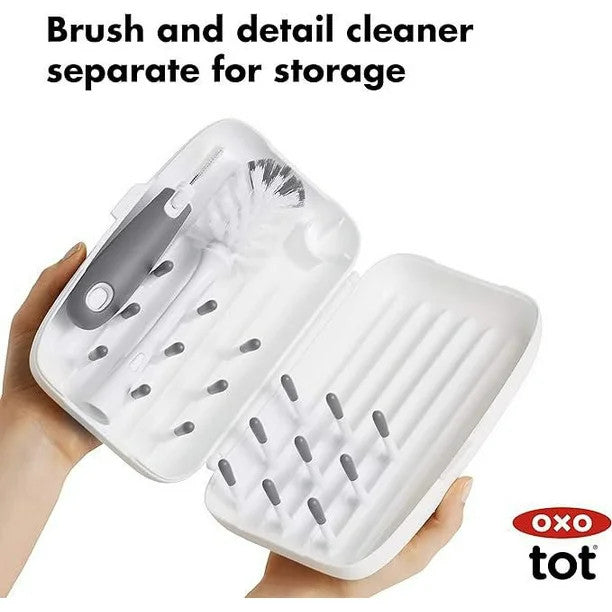 Oxo Tot Travel Drying Rack & Brush Grey
