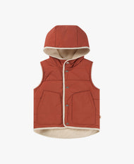 Petite Revery Cozy Crumbs Reversible Fleece Vest - Blueberry