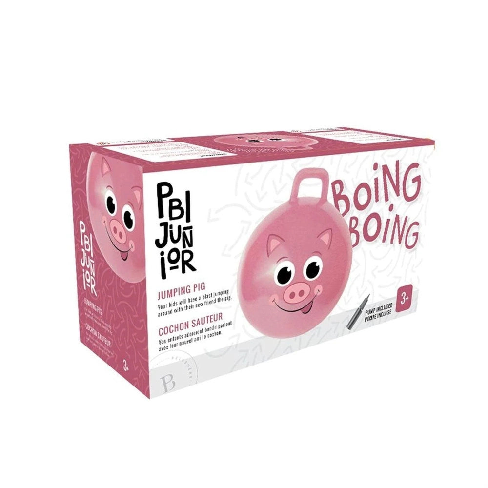 PBI Junior Jumping Pig riding toy in pink, boxed with handle, brand PBI, Toys & Games