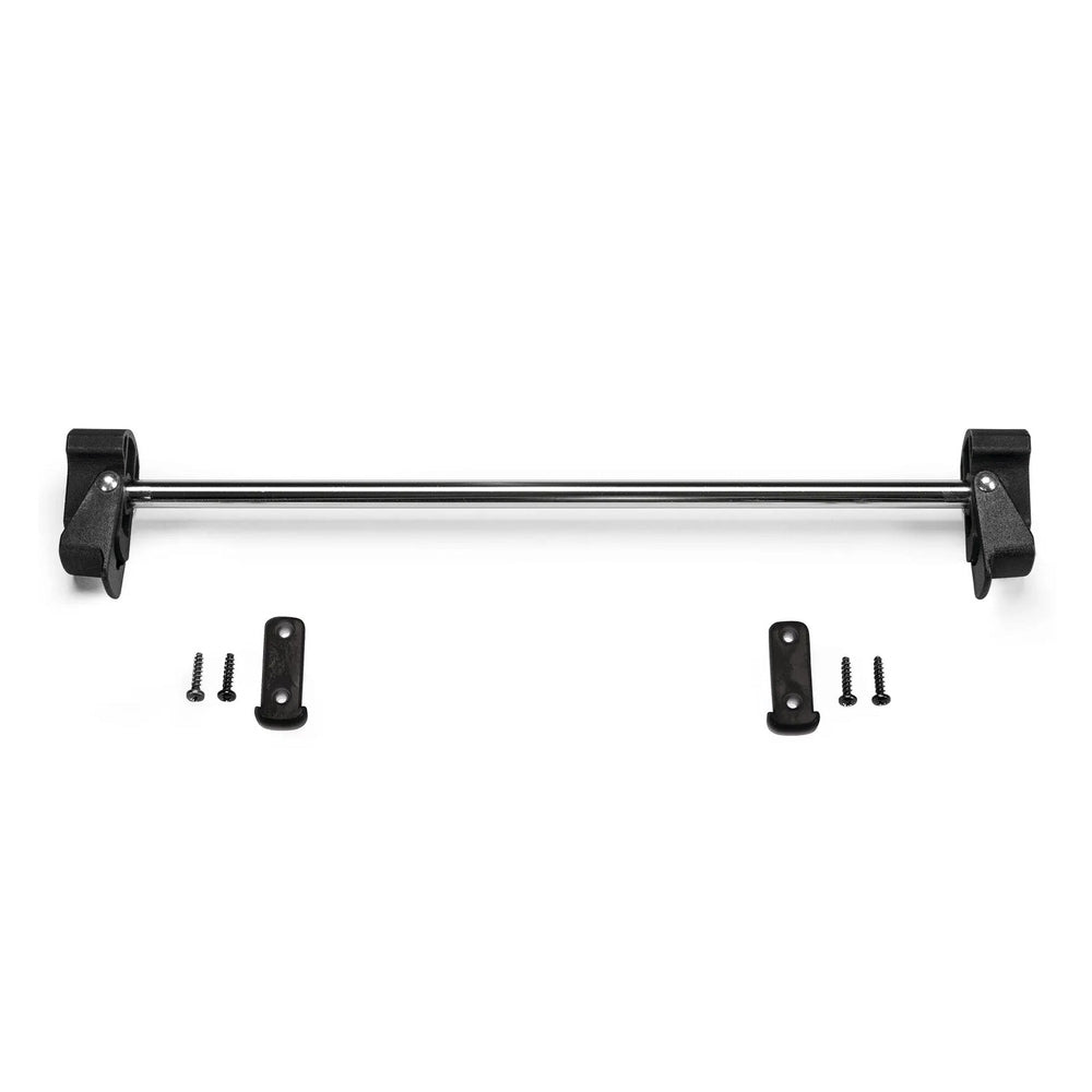 Peg Perego Car Seat Adapter for Selfie with metal rail and mounting brackets; screws shown for car seat attachment.