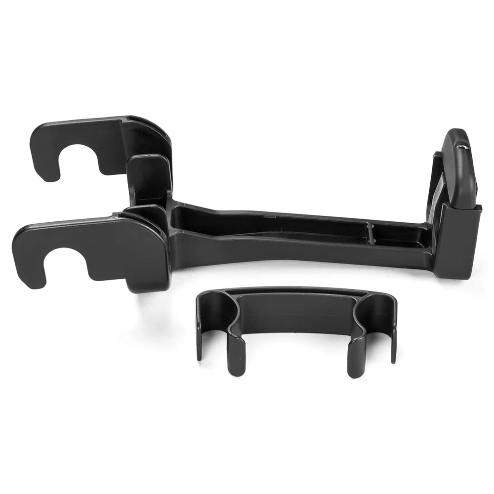 Peg Perego Duo Adapter for City Loop in black with dual hook clamps to attach two car seats to a City Loop stroller.