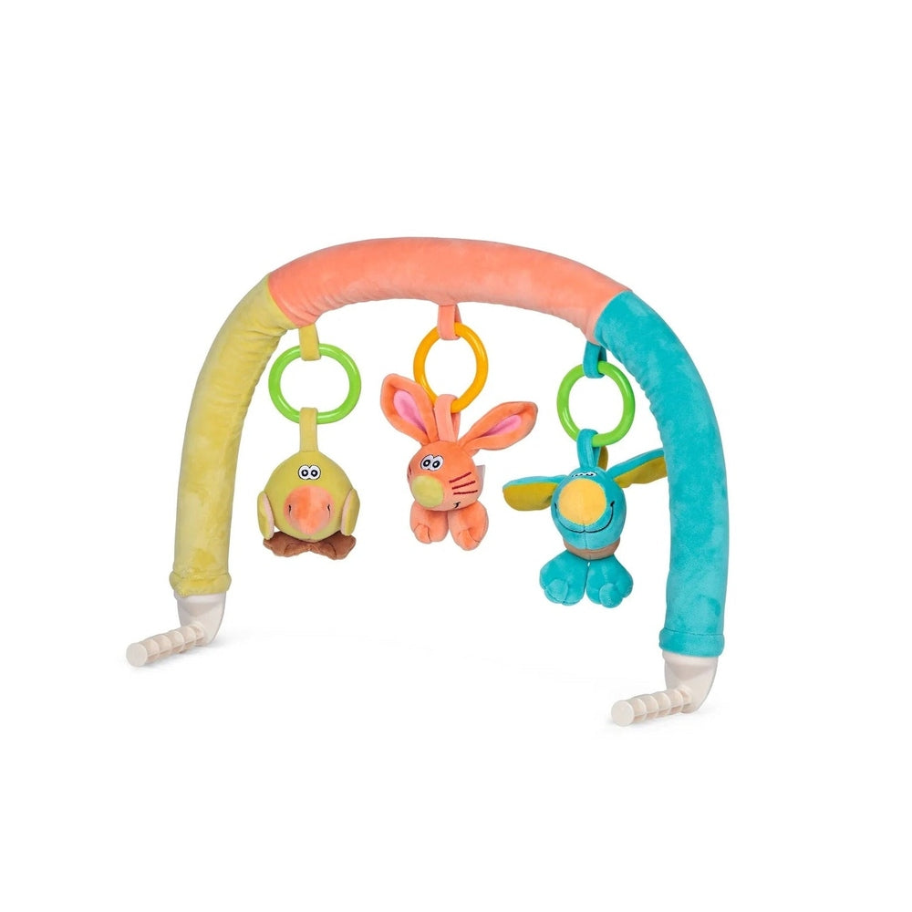 Peg Perego Play Bar colorful plush-arc with hanging toys, detaches to entertain baby in high chairs PEG PEREGO
