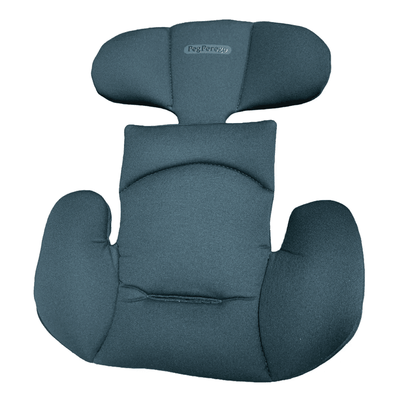 Peg Perego Primo Viaggio Nido infant car seat insert in blue, showing padded headrest and side wings for secure support.