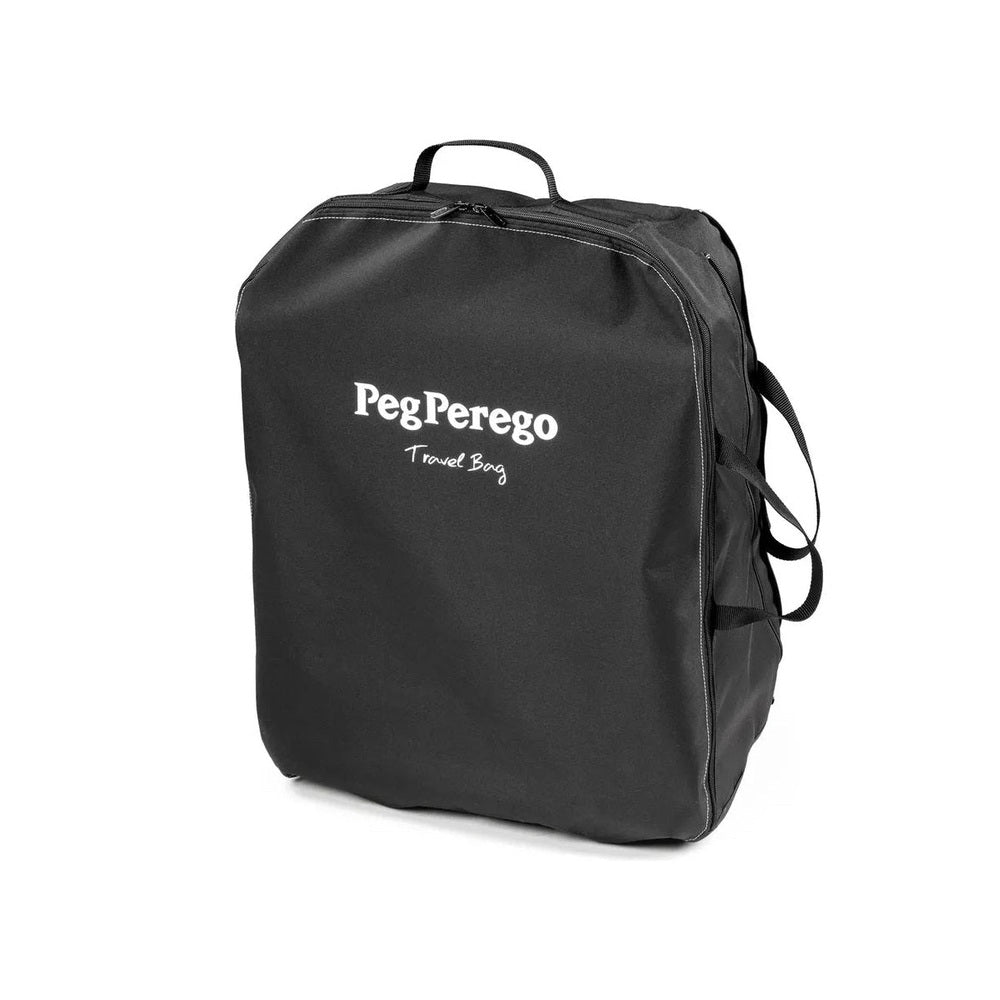 Peg Perego Stroller Travel Bag for City Loop in black nylon with top handle and logo.