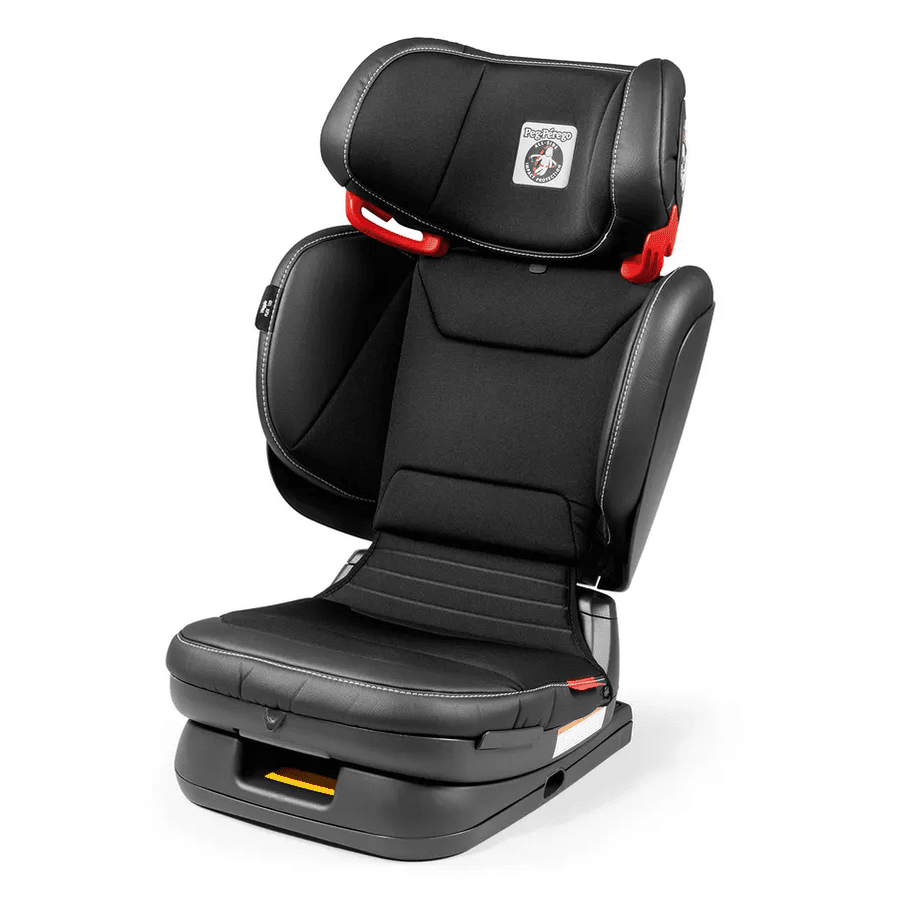 Peg Perego Viaggio Flex 120 booster seat in black with red latch and cushioned back