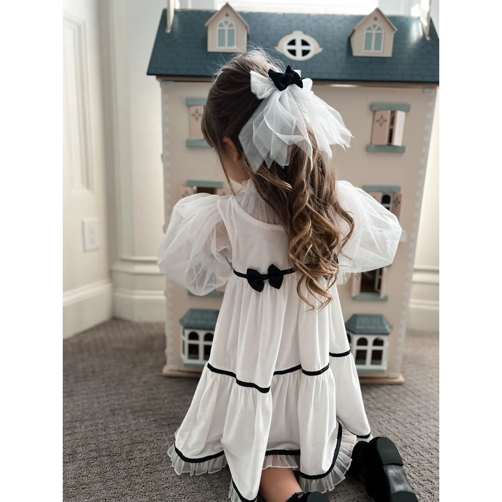 Petit Maison Kids Aurora Ivory Velour Dress