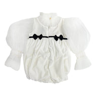 Petite Maison Kids Aurora Ivory Velour Romper