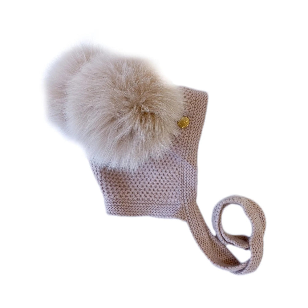 Petite Maison Kids Honeycomb Dusty Pink Cashmere Bonnet