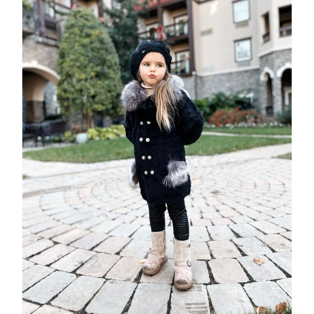Petite Maison Kids Milana Noir Sweater Coat