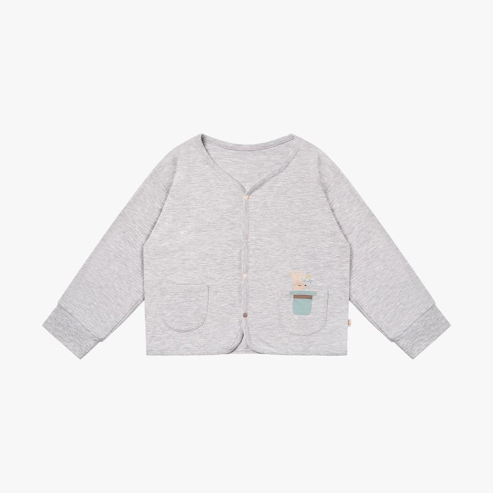 Petite Revery Long Sleeves Cardigan - Fog Grey 01
