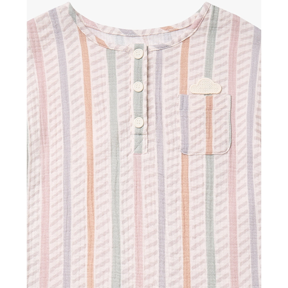 Petite Revery Short Sleeve Tee - Caramel Stripes 01