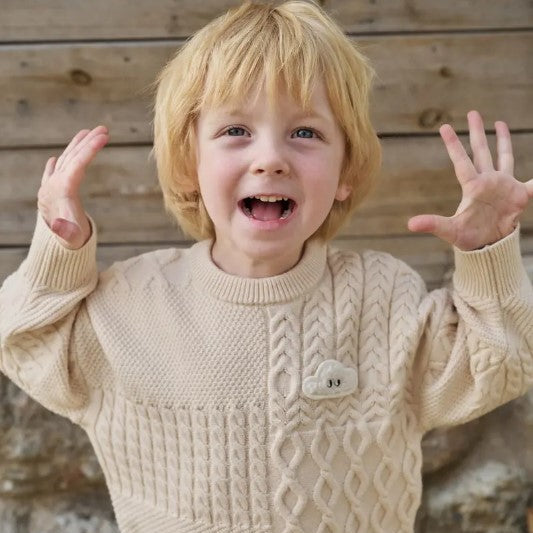 Petite Revery Cotton Knit Sweater Cloud